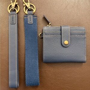 New Andar Lo Leather Wallet/Wristlet in Denim Blue!